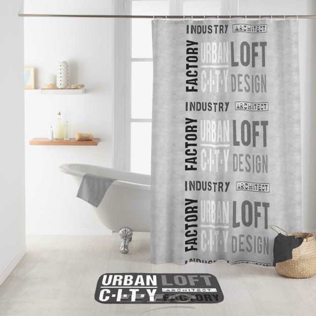 Κουρτίνα μπάνιου PRINTED POLYESTER URBAN LOFT Douceur d'intérieur.